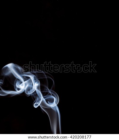 Smoke flame on black background,