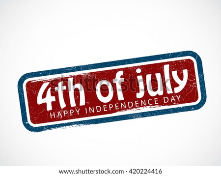 Vector stamp of 4th of july independence day.