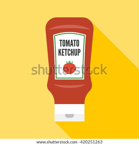Vector tomato ketchup icon, flat design Royalty-Free Stock Photo #420251263