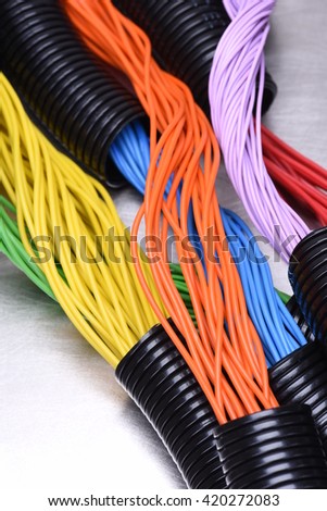 Electric cables in corrugated plastic pipes
