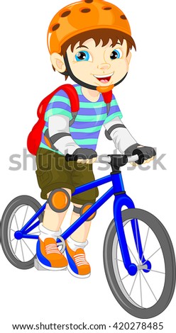 cute boy on a bicycle