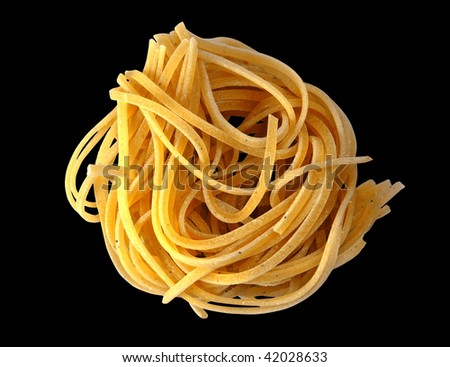 Closeup of Tagliatelle pasta isolated from background Royalty-Free Stock Photo #42028633