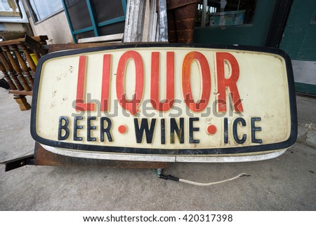 old liquor store sign