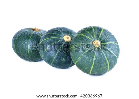 Green pumpkin isolated on the white background