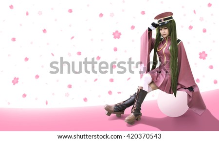 Japan anime cosplay , women with sakura