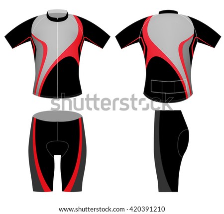 Black red cyclist,cycling vest vector design on a white background