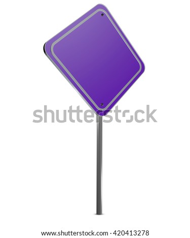 Image of a blank  sign on  white background,This is a computer generated and 3d rendered picture.