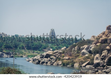 View of the valley of Hampi in India