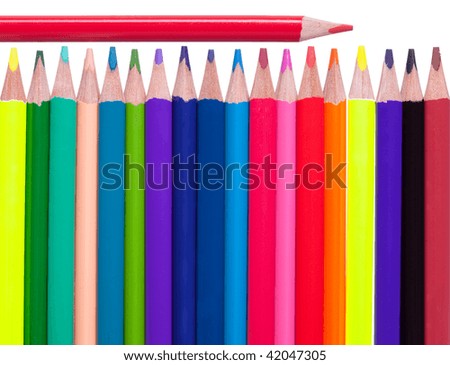 coloured pencil isolated on white - macro shoot
