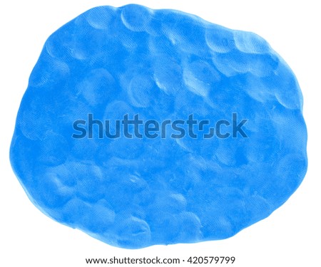 Plasticine finger textured blue background 