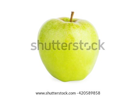 Big green apple isolated on white background