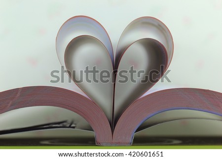 Heart from book pages
