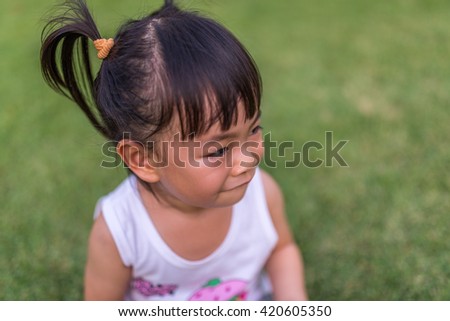 Asian toddler girl in portrait shot