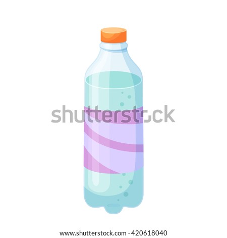 Drinks and soda plastic bottle vector illustration. Beverage packaging. Cola, water, beer, soft. 