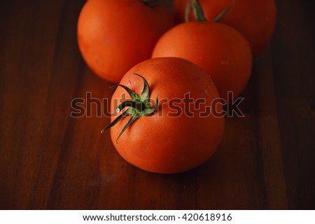 Red Tomato on the Low Key Light