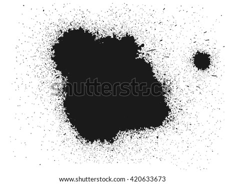 Ink stain. Black vector silhouette
