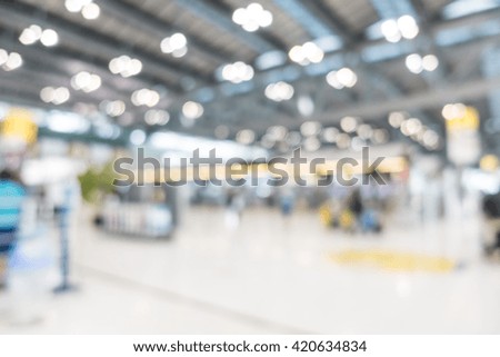 Abstract blur airport passenger interior for background