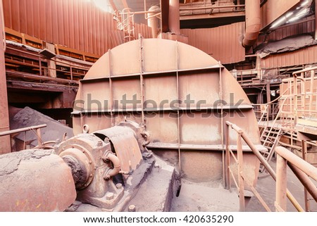 Abstract industrial equipment scene in the old steel mill