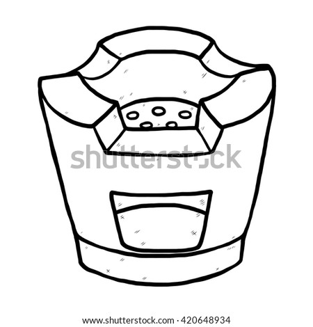 old stove / cartoon vector and illustration, black and white, hand drawn, sketch style, isolated on white background.