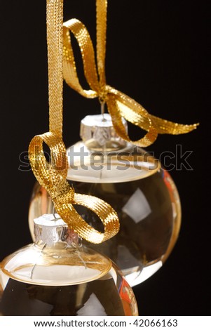 Christmas balls with champagne