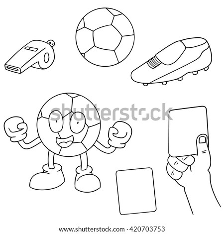 vector set of football equipment