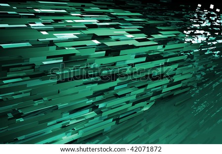 Abstract Geometric Background with a 3d Data Art