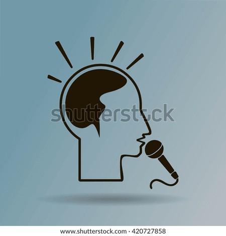 Think, microphone vector illustration