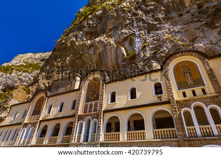 Ostrog monastery - Montenegro - architecture travel background