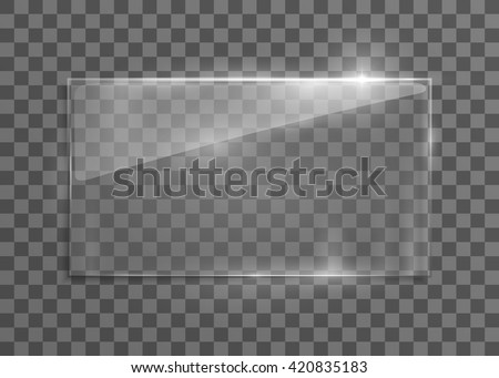Vector glass frame. Isolated on transparent background. Vector illustration, eps 10. Royalty-Free Stock Photo #420835183