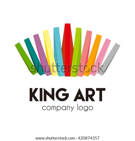 Colorful Kingdom of color crown abstract vector and logo design