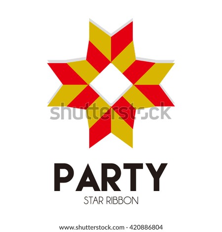 Ribbon star for celebration event 