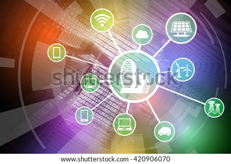 smart city, smart building, smart grid, abstract image visual