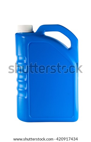 Lubricants plastic bottle on white background