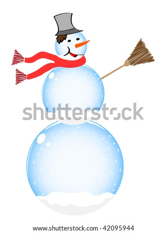(raster image of vector) snowman vector