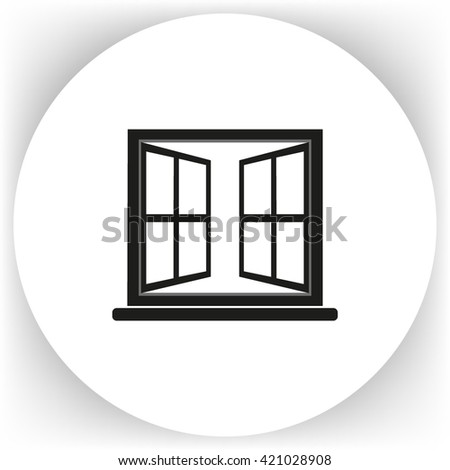 windows-wide open window silhouette vector