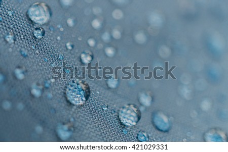 Picture of close up drop of water on blue background.