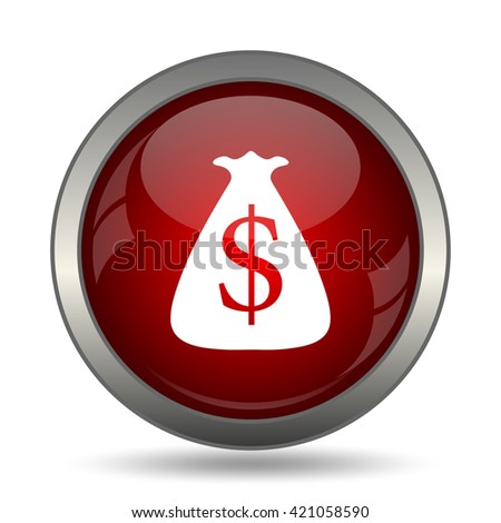 Dollar sack icon. Internet button on white background.
