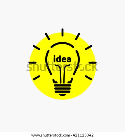 Vector light bulb icon with concept of idea.