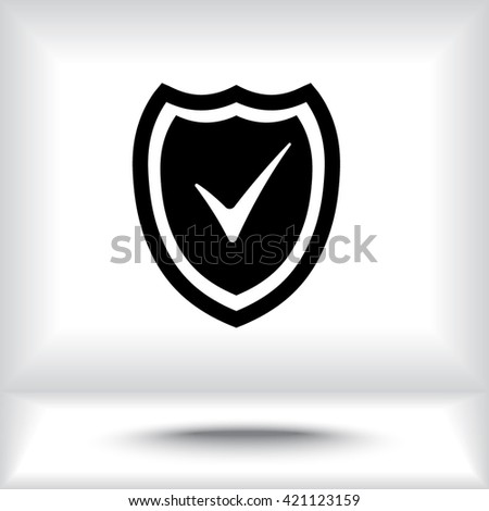 Shield sign icons, vector illustration. Flat design style