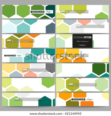 Set of modern vector banners. Abstract colorful business background, modern stylish hexagonal vector texture