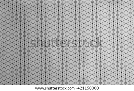 Seamless. Repeating abstract background with smooth triangles. Slim black mesh