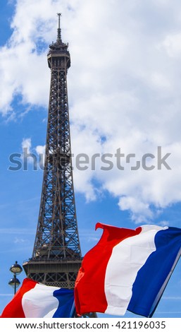 French flag and the Eiffel Tower 