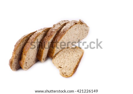 Bread isolated on white background. Copy space