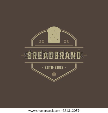 Bakery Shop Logo Template. Vector object and Icons for Pastry Food Label or Badge, Bakery Food Logotype Design, Emblems Graphics. 