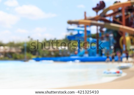 Blurry of water park background.