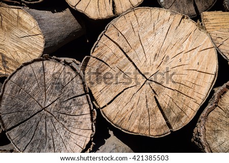 Stack wood for fire
