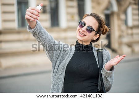 Beautiful girl taken pictures of her self.