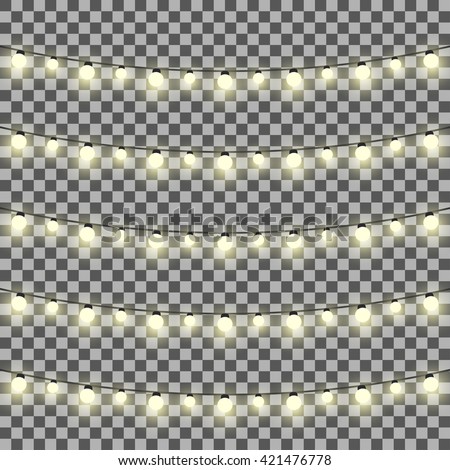 Vector  set of garlands light on a transparent background