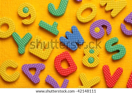 Close up of alphabet and Number Blocks