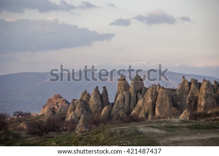 Cappadocia Landscape, from the road to Urgup, Turkey